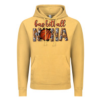 Vintage Mustard basketball nana with leopard Vintage Hoodie - texasbilliewilder