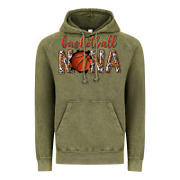 Vintage Olive basketball nana with leopard Vintage Hoodie - texasbilliewilder