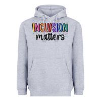 Heather Grey ınclusion matters Heavyweight Hoodie - MaliasSmallBusiness