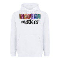 White ınclusion matters Heavyweight Hoodie - MaliasSmallBusiness