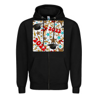 Black graduation 2022 seamless pattern Zipper Hoodie - BundleAndBundleShop