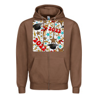 Graduation 2022 Seamless Pattern Zipper Hoodie | Teevron