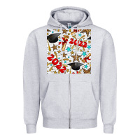 Heather Grey graduation 2022 seamless pattern Zipper Hoodie - BundleAndBundleShop
