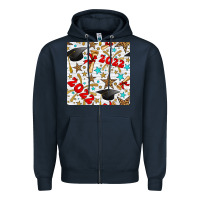 Navy graduation 2022 seamless pattern Zipper Hoodie - BundleAndBundleShop