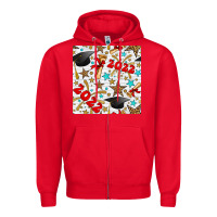 Red graduation 2022 seamless pattern Zipper Hoodie - BundleAndBundleShop