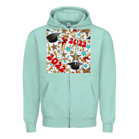 Seafoam graduation 2022 seamless pattern Zipper Hoodie - BundleAndBundleShop