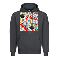 Smoke graduation 2022 seamless pattern Zipper Hoodie - BundleAndBundleShop