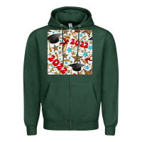 Sports Green graduation 2022 seamless pattern Zipper Hoodie - BundleAndBundleShop