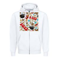 White graduation 2022 seamless pattern Zipper Hoodie - BundleAndBundleShop
