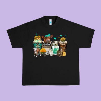 Cows Coffee Cups Urban Heavy Tee Designed By Zillion Design Studio