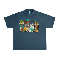 Midnight Navy cows coffee cups Urban Heavy Tee - Zillion Design Studio