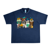 Navy cows coffee cups Urban Heavy Tee - Zillion Design Studio