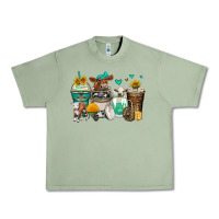 Oil Green cows coffee cups Urban Heavy Tee - Zillion Design Studio