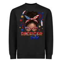 Black American babe afro messy bun Heavyweight Sweatshirt - texasbilliewilder