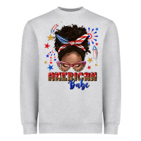 Heather Grey American babe afro messy bun Heavyweight Sweatshirt - texasbilliewilder