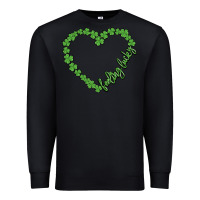 Black shamrock heart felling lucky Premium Sweatshirt - MaliasSmallBusiness