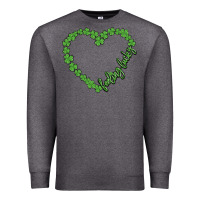 Charcoal Heather shamrock heart felling lucky Premium Sweatshirt - MaliasSmallBusiness