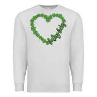 Dove Grey shamrock heart felling lucky Premium Sweatshirt - MaliasSmallBusiness