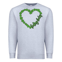 Heather Grey shamrock heart felling lucky Premium Sweatshirt - MaliasSmallBusiness