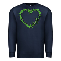 Navy shamrock heart felling lucky Premium Sweatshirt - MaliasSmallBusiness