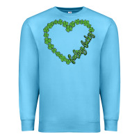 Ocean Blue shamrock heart felling lucky Premium Sweatshirt - MaliasSmallBusiness
