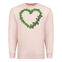 Pale Pink shamrock heart felling lucky Premium Sweatshirt - MaliasSmallBusiness