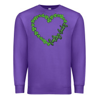 Purple shamrock heart felling lucky Premium Sweatshirt - MaliasSmallBusiness