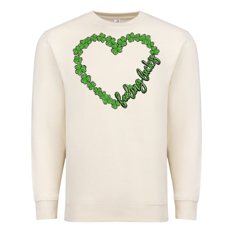 Shamrock Heart Felling Lucky Premium Sweatshirt by MaliasSmallBusiness | Teevron