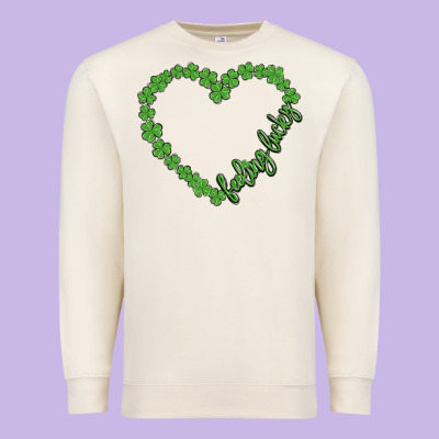 Shamrock Heart Felling Lucky Premium Sweatshirt Designed By Maliassmallbusiness