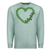 Seafoam shamrock heart felling lucky Premium Sweatshirt - MaliasSmallBusiness