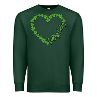 Sports Green shamrock heart felling lucky Premium Sweatshirt - MaliasSmallBusiness