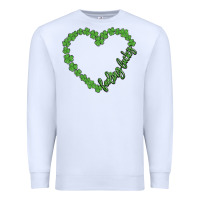 White shamrock heart felling lucky Premium Sweatshirt - MaliasSmallBusiness