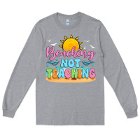 Heather Grey beaching not teaching Long Sleeve Tee - JahusDesignShop