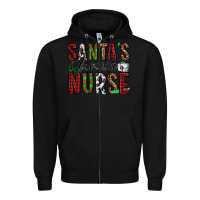 Black santa's favorite nurse Zipper Hoodie - Jasminsmagicworld