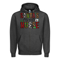 Charcoal Heather santa's favorite nurse Zipper Hoodie - Jasminsmagicworld
