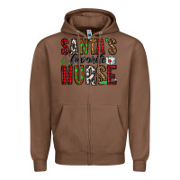 Chestnut santa's favorite nurse Zipper Hoodie - Jasminsmagicworld