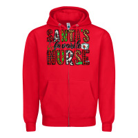 Red santa's favorite nurse Zipper Hoodie - Jasminsmagicworld