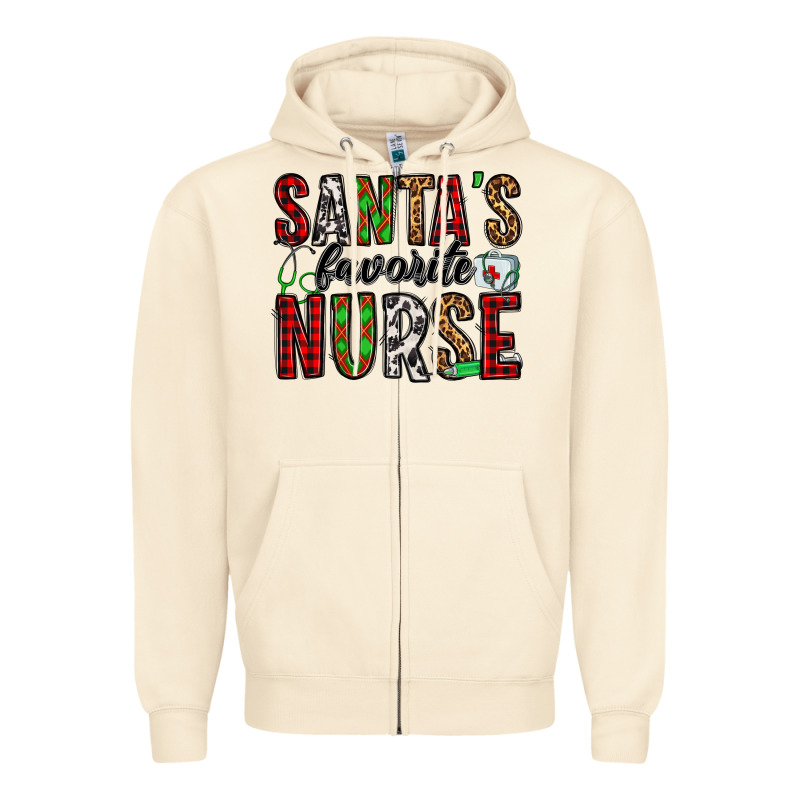 Santa's Favorite Nurse Zipper Hoodie by Jasminsmagicworld | Teevron