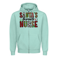 Seafoam santa's favorite nurse Zipper Hoodie - Jasminsmagicworld