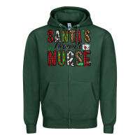 Sports Green santa's favorite nurse Zipper Hoodie - Jasminsmagicworld