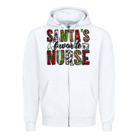White santa's favorite nurse Zipper Hoodie - Jasminsmagicworld