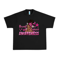 Black Breast Cancer Awareness with Afro Woman Urban Heavy Tee - texasbilliewilder