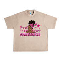 French Oak Breast Cancer Awareness with Afro Woman Urban Heavy Tee - texasbilliewilder