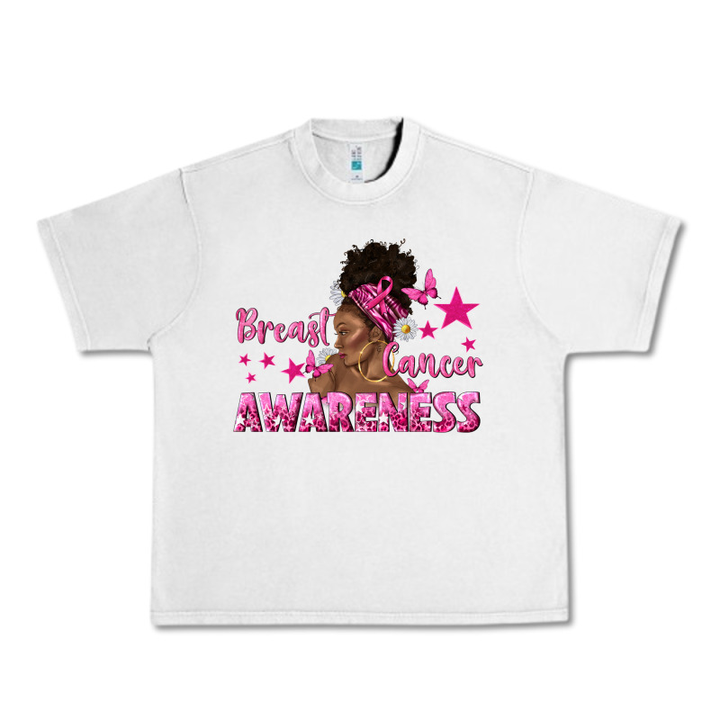 Breast Cancer Awareness With Afro Woman Urban Heavy Tee by texasbilliewilder | Teevron