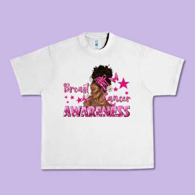 Breast Cancer Awareness With Afro Woman Urban Heavy Tee Designed By Texasbilliewilder