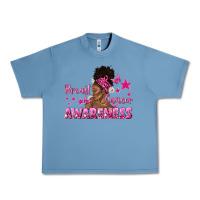 Pebble Blue Breast Cancer Awareness with Afro Woman Urban Heavy Tee - texasbilliewilder