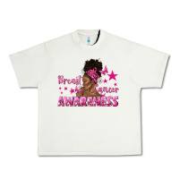Pistachio Breast Cancer Awareness with Afro Woman Urban Heavy Tee - texasbilliewilder