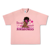 Salmon Breast Cancer Awareness with Afro Woman Urban Heavy Tee - texasbilliewilder