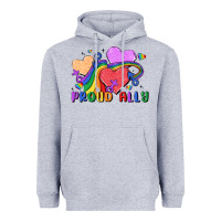 Heather Grey proud ally Heavyweight Hoodie - MaliasSmallBusiness