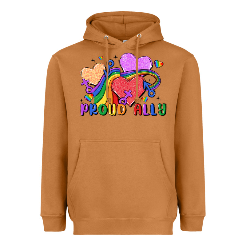 Proud Ally Heavyweight Hoodie by MaliasSmallBusiness | Teevron